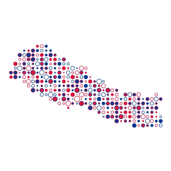 ネパールシルエットピクセル化パターンマップイラスト — ストックベクタ