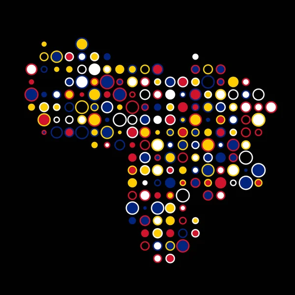 Venezuela Silhouette Pixelated Modello Mappa Illustrazione — Vettoriale Stock
