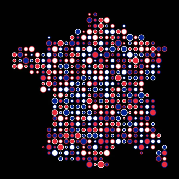 フランスシルエットピクセル化パターン地図イラスト — ストックベクタ