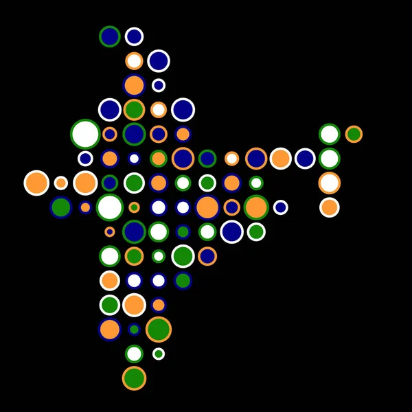 Индийский Силуэт Пикселированная Карта Рисунка — стоковый вектор