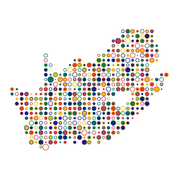 Zuid Afrika Silhouet Pixelvormige Patroon Kaart Illustratie — Stockvector