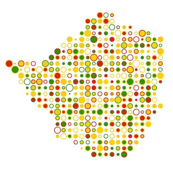 Zimbabwe Silhuett Pixelated Mönster Karta Illustration — Stock vektor