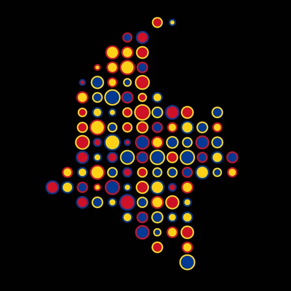 Kolumbia Silhouette Pixelated Minta Térkép Illusztráció — Stock Vector