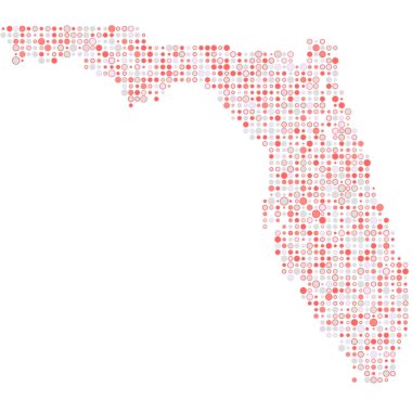 Florida Silueti Resimli Desenli Harita Çizimi