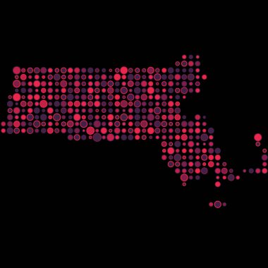 Massachusetts Silueti Pikselli desen haritası çizimi