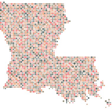 Louisiana Silueti Pikselli desen haritası çizimi