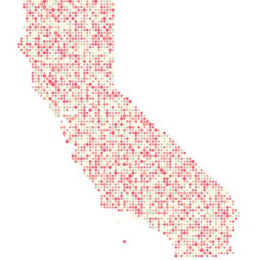 California Silueti Pikselli desen haritası çizimi