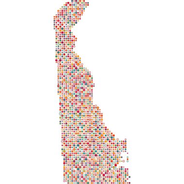 Delaware Silueti Resmedilmiş Desenli Harita Çizimi