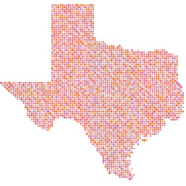 Texas Silueti Pikselli desen haritası çizimi