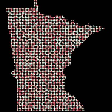 Minnesota Silueti Pikselli desen haritası çizimi