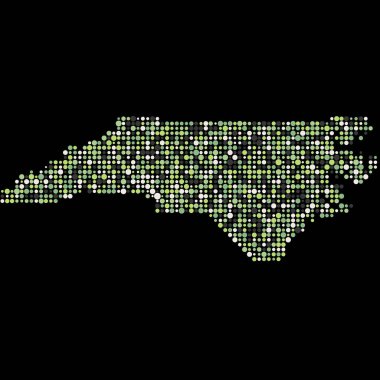 Kuzey Carolina Silüeti Pikselleştirilmiş desen haritası çizimi
