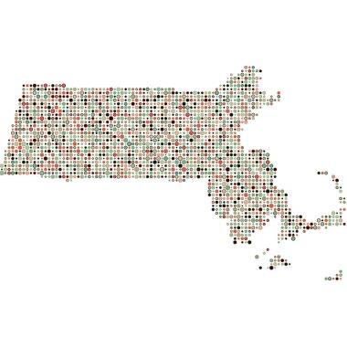 Massachusetts Silueti Pikselli desen haritası çizimi