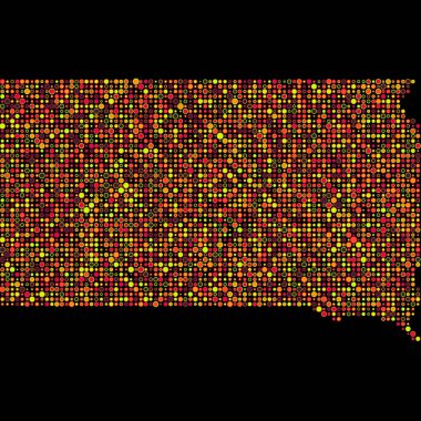 Güney Dakota Silueti Pikselli desen haritası çizimi
