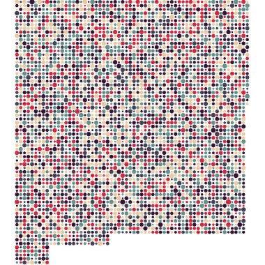 Yeni Meksika silueti Pikselli desen haritası çizimi