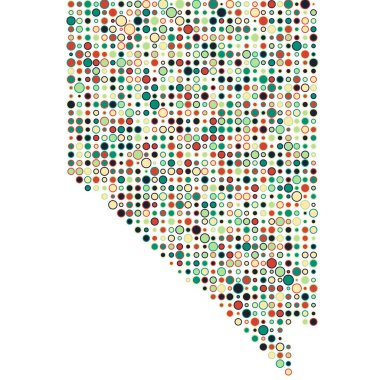 Nevada Silueti Resimli Desenli Harita Çizimi