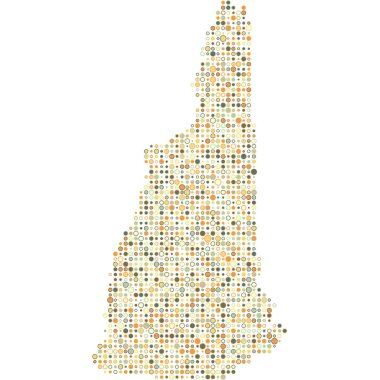 Yeni Hampshire Silueti Pikselli desen haritası çizimi