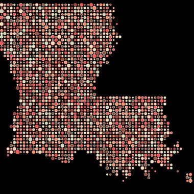 Louisiana Silueti Pikselli desen haritası çizimi