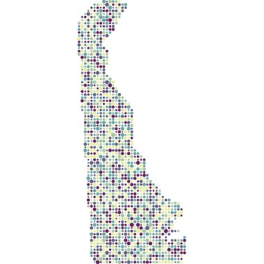 Delaware Silueti Resmedilmiş Desenli Harita Çizimi
