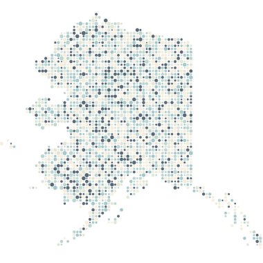 Alaska Silueti Resimli Desenli Harita Çizimi