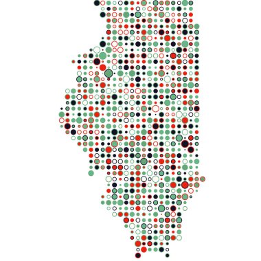 Illinois Silueti Pikselli desen haritası çizimi