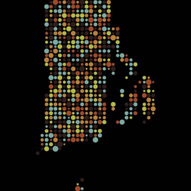 Rhode Island Silueti Pikselli desen haritası çizimi