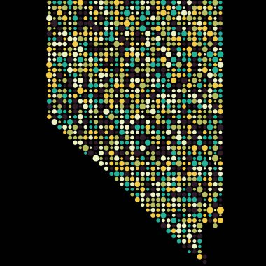 Nevada Silueti Resimli Desenli Harita Çizimi