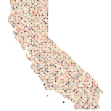 California Silueti Pikselli desen haritası çizimi