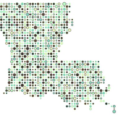 Louisiana Silueti Pikselli desen haritası çizimi
