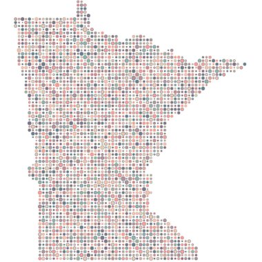 Minnesota Silueti Pikselli desen haritası çizimi