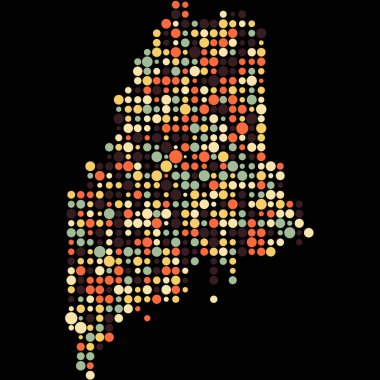 Maine Silueti Pikselli desen haritası çizimi