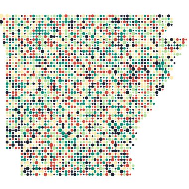 Arkansas Silueti Pikselli desen haritası çizimi