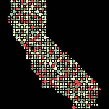California Silueti Pikselli desen haritası çizimi