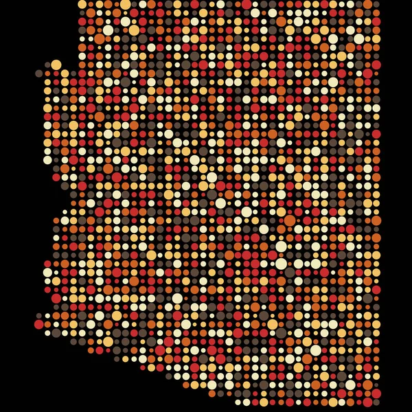 Arizona Silhouette Pixelated Pattern Map Illustration — Stock Vector