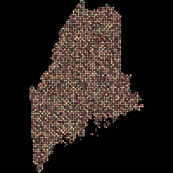 Maine Silhouette Pixelated Patrón Mapa Ilustración — Archivo Imágenes Vectoriales
