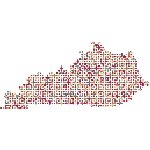 Kentucky Silhouette Verpixeltes Muster Kartenillustration — Stockvektor