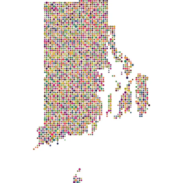Rhode Island Silhouette Pixelated Mapa Patrón Ilustración — Archivo Imágenes Vectoriales