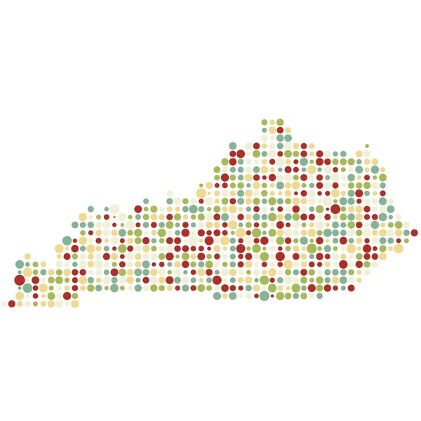 Ilustración Del Mapa Patrón Pixelado Kentucky Silhouette — Vector de stock