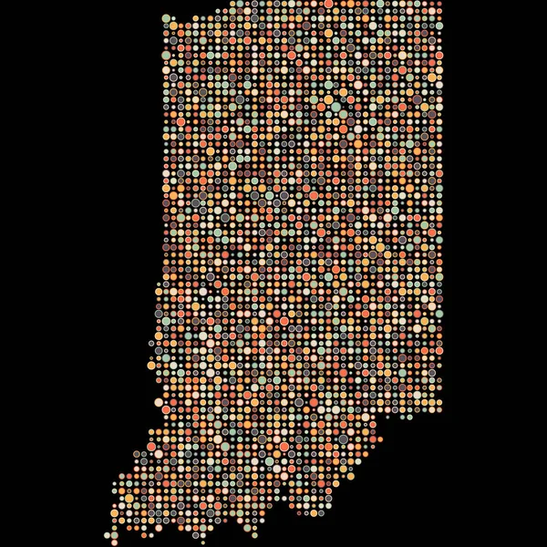Indiana Silhouette Pixelated Patrón Mapa Ilustración — Vector de stock