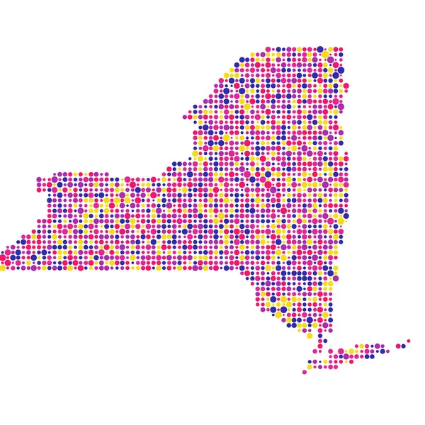 Ilustración Mapa Patrón Pixelado Silueta Nueva York — Archivo Imágenes Vectoriales