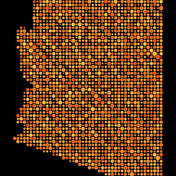 Arizona Silueti Pikselli Desen Haritası Çizimi — Stok Vektör