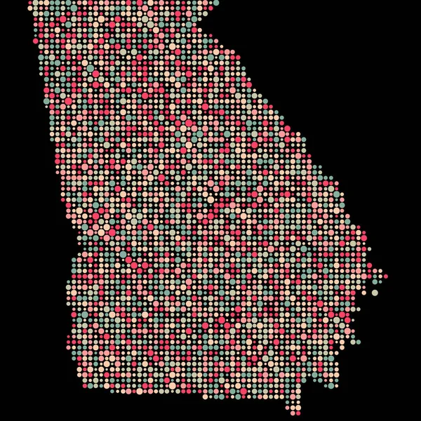 Georgia Silhouet Pixelvormige Patroon Kaart Illustratie — Stockvector
