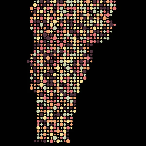 Vermont Silhouette Pixelated Patrón Mapa Ilustración — Vector de stock