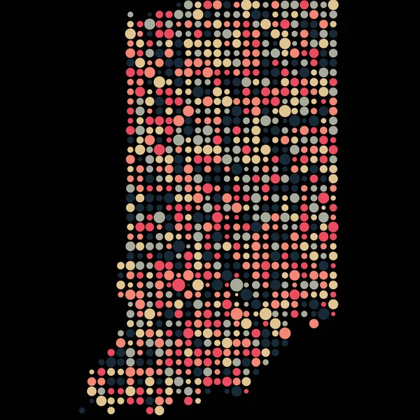 Indiana Silhouette Pixelated Mönster Karta Illustration — Stock vektor