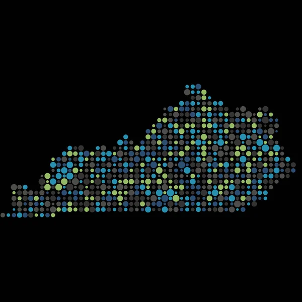 Kentucky Silhouette Pixelated Pattern Map Illustration — Stockový vektor