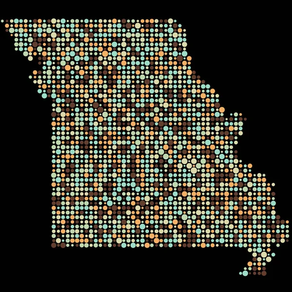 Missouri Silhouette Verpixeltes Kartenmuster — Stockvektor