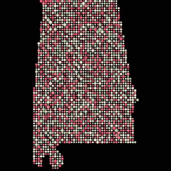 Alabama Silhouette Pixelated Patrón Mapa Ilustración — Archivo Imágenes Vectoriales