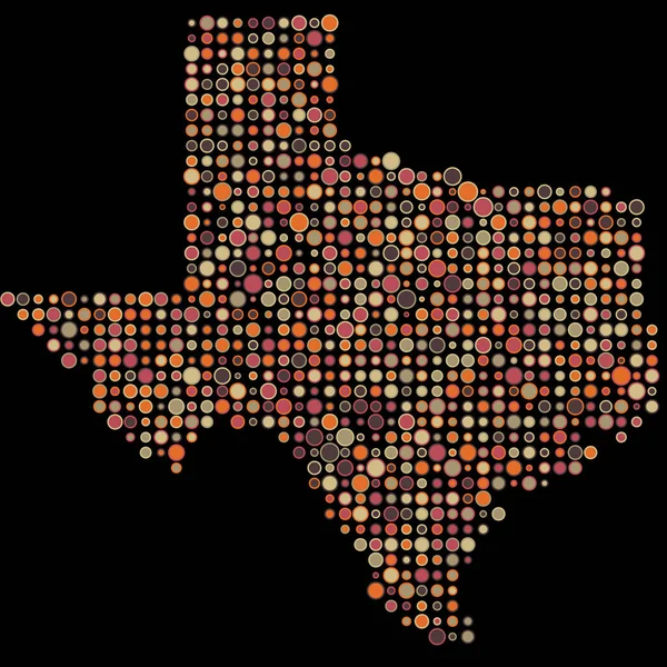 Texas Silhouette Pixelated Pattern Map Illustration — Stock Vector