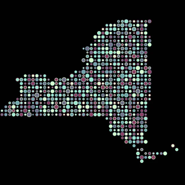 New York Silhouette Pixelated Pattern Map Illustration — Stockvektor