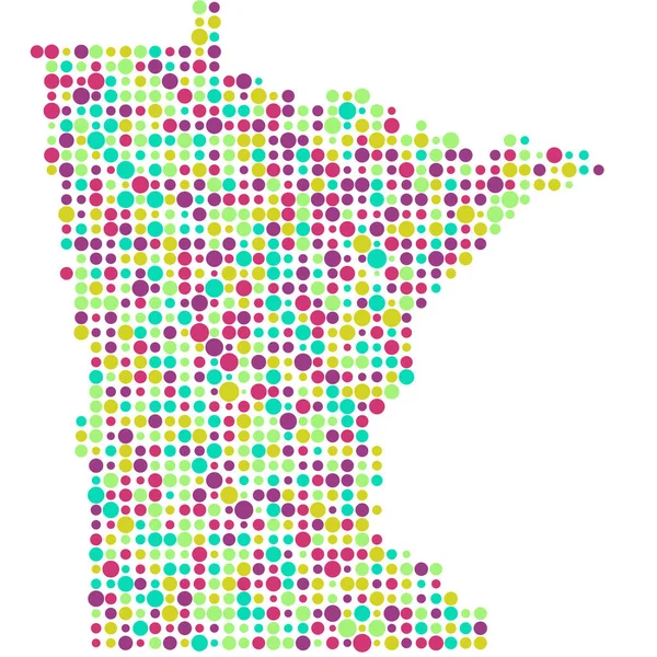 Minnesota Silhouette Pixelated Patrón Mapa Ilustración — Archivo Imágenes Vectoriales