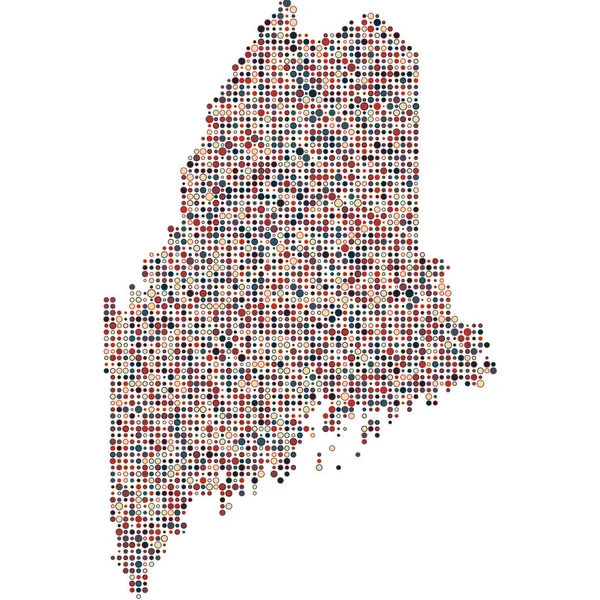 Maine Silhouette Pixelated Pattern Map Illustration — 图库矢量图片